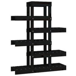 vidaXL Solid Wood Pine Plant Stand Planter Holder Shelf Multi Colours/Sizes - Black, 85 x 25 x 109.5 cm