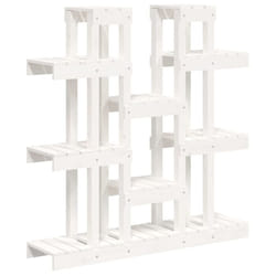 vidaXL Solid Wood Pine Plant Stand Planter Holder Shelf Multi Colours/Sizes - White, 104.5 x 25 x 109.5 cm