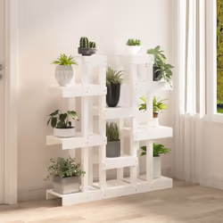 vidaXL Solid Wood Pine Plant Stand Planter Holder Shelf Multi Colours/Sizes - White, 104.5 x 25 x 109.5 cm