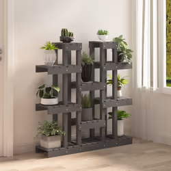vidaXL Solid Wood Pine Plant Stand Planter Holder Shelf Multi Colours/Sizes - Grey, 104.5 x 25 x 109.5 cm