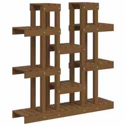vidaXL Solid Wood Pine Plant Stand Planter Holder Shelf Multi Colours/Sizes - Honey brown, 104.5 x 25 x 109.5 cm