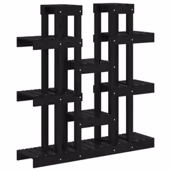 vidaXL Solid Wood Pine Plant Stand Planter Holder Shelf Multi Colours/Sizes - Black, 104.5 x 25 x 109.5 cm