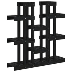 vidaXL Solid Wood Pine Plant Stand Planter Holder Shelf Multi Colours/Sizes - Black, 104.5 x 25 x 109.5 cm