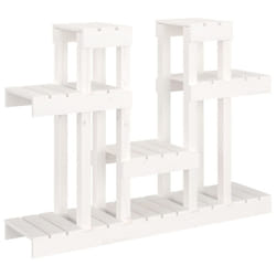 vidaXL Solid Wood Pine Plant Stand Planter Holder Shelf Multi Colours/Sizes - White