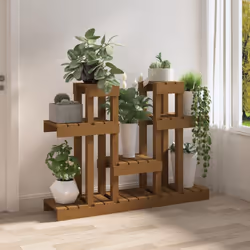 vidaXL Solid Wood Pine Plant Stand Planter Holder Shelf Multi Colours/Sizes - Honey brown