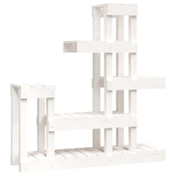 vidaXL Solid Wood Pine Plant Stand Planter Holder Shelf Multi Colours/Sizes - White, 92 x 25 x 97 cm
