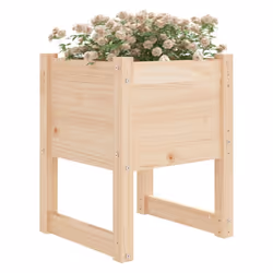 vidaXL 1/2x Solid Wood Pine Planter Raised Bed Flower Box Multi Colours/Sizes - Brown, 40 x 40 x 52.5 cm/1 - Additional view 2