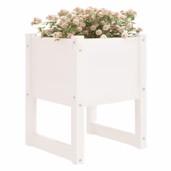 vidaXL 1/2x Solid Wood Pine Planter Raised Bed Flower Box Multi Colours/Sizes - White, 40 x 40 x 52.5 cm/2 - Additional view 2