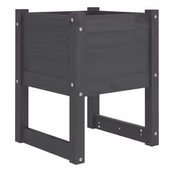 vidaXL 1/2x Solid Wood Pine Planter Raised Bed Flower Box Multi Colours/Sizes - Grey, 40 x 40 x 52.5 cm/1