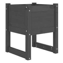 vidaXL 1/2x Solid Wood Pine Planter Raised Bed Flower Box Multi Colours/Sizes - Grey, 40 x 40 x 52.5 cm/1