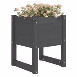 vidaXL 1/2x Solid Wood Pine Planter Raised Bed Flower Box Multi Colours/Sizes - Grey, 40 x 40 x 52.5 cm/2 - Additional view 2