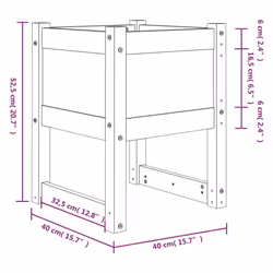 vidaXL 1/2x Solid Wood Pine Planter Raised Bed Flower Box Multi Colours/Sizes - Honey brown, 40 x 40 x 52.5 cm/1 - Additional view 3