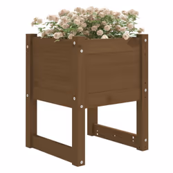 vidaXL 1/2x Solid Wood Pine Planter Raised Bed Flower Box Multi Colours/Sizes - Honey brown, 40 x 40 x 52.5 cm/2 - Additional view 2