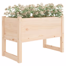 vidaXL 1/2x Solid Wood Pine Planter Raised Bed Flower Box Multi Colours/Sizes - Brown, 78 x 40 x 52 cm - Additional view 2