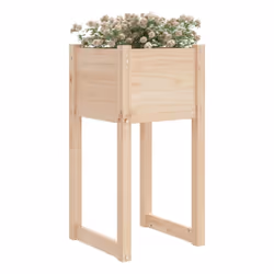 vidaXL 1/2x Solid Wood Pine Planter Raised Bed Flower Box Multi Colours/Sizes - Brown, 40 x 40 x 81 cm/1 - Additional view 2