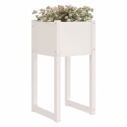 vidaXL 1/2x Solid Wood Pine Planter Raised Bed Flower Box Multi Colours/Sizes - White, 40 x 40 x 81 cm/2 - Additional view 2
