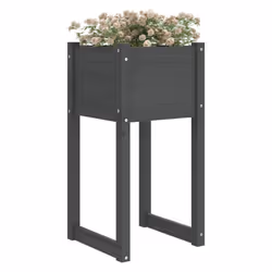 vidaXL 1/2x Solid Wood Pine Planter Raised Bed Flower Box Multi Colours/Sizes - Grey, 40 x 40 x 81 cm/2 - Additional view 2