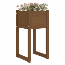 vidaXL 1/2x Solid Wood Pine Planter Raised Bed Flower Box Multi Colours/Sizes - Honey brown, 40 x 40 x 81 cm/1 - Additional view 2