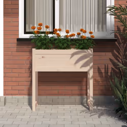 vidaXL Solid Wood Pine Planter Wooden Raised Bed Flower Box Multi Colours - Brown - Additional view 2