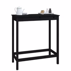 vidaXL Solid Wood Pine Bar Table Wooden Dinner Table Multi Colours Multi Sizes - Black