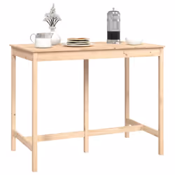 vidaXL Solid Wood Pine Bar Table Wooden Dinner Table Multi Colours Multi Sizes - Brown