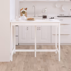 vidaXL Solid Wood Pine Bar Table Wooden Dinner Table Multi Colours Multi Sizes - White