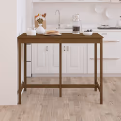 vidaXL Solid Wood Pine Bar Table Wooden Dinner Table Multi Colours Multi Sizes - Honey brown