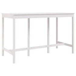 vidaXL Solid Wood Pine Bar Table Wooden Dinner Table Multi Colours Multi Sizes - White, 180 x 80 x 110 cm