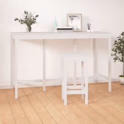 vidaXL Solid Wood Pine Bar Table Wooden Dinner Table Multi Colours Multi Sizes - White, 180 x 80 x 110 cm