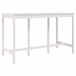 vidaXL Solid Wood Pine Bar Table Wooden Dinner Table Multi Colours Multi Sizes - White, 180 x 80 x 110 cm - Additional view 7