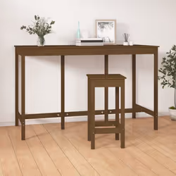 vidaXL Solid Wood Pine Bar Table Wooden Dinner Table Multi Colours Multi Sizes - Honey brown, 180 x 80 x 110 cm