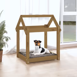 vidaXL Solid Wood Pine Dog Bed Wooden Pet Sofa Dog Couch Multi Colours/Sizes - honey brown, 61 x 50 x 70 cm - Additional view 2