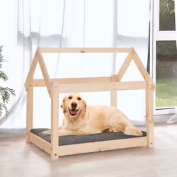 vidaXL Solid Wood Pine Dog Bed Wooden Pet Sofa Dog Couch Multi Colours/Sizes - brown, 81 x 60 x 70 cm