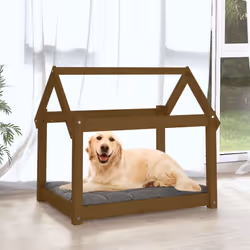 vidaXL Solid Wood Pine Dog Bed Wooden Pet Sofa Dog Couch Multi Colours/Sizes - honey brown, 81 x 60 x 70 cm - Additional view 2