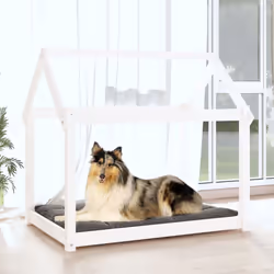 vidaXL Solid Wood Pine Dog Bed Wooden Pet Sofa Dog Couch Multi Colours/Sizes - white, 101 x 70 x 90 cm