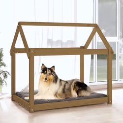vidaXL Solid Wood Pine Dog Bed Wooden Pet Sofa Dog Couch Multi Colours/Sizes - honey brown, 101 x 70 x 90 cm - Additional view 2