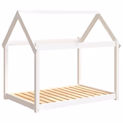 vidaXL Solid Wood Pine Dog Bed Wooden Pet Sofa Dog Couch Multi Colours/Sizes - white, 111 x 80 x 100 cm