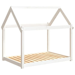 vidaXL Solid Wood Pine Dog Bed Wooden Pet Sofa Dog Couch Multi Colours/Sizes - white, 111 x 80 x 100 cm