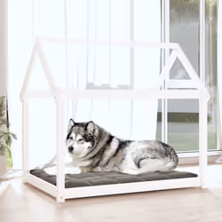 vidaXL Solid Wood Pine Dog Bed Wooden Pet Sofa Dog Couch Multi Colours/Sizes - white, 111 x 80 x 100 cm