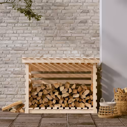 vidaXL Solid Wood Pine Firewood Rack Log Shed Multi Colours 108x73x108/79 cm - Brown, 108 x 73 x 79 cm