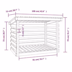 vidaXL Solid Wood Pine Firewood Rack Log Shed Multi Colours 108x73x108/79 cm - Brown, 108 x 73 x 79 cm