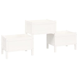 vidaXL Solid Wood Pine Planter Multi Colours 178.5x44x75 cm/245.5x44x75 cm - White, 178.5 x 44 x 75 cm
