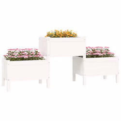 vidaXL Solid Wood Pine Planter Multi Colours 178.5x44x75 cm/245.5x44x75 cm - White, 178.5 x 44 x 75 cm