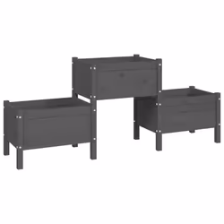 vidaXL Solid Wood Pine Planter Multi Colours 178.5x44x75 cm/245.5x44x75 cm - Grey, 178.5 x 44 x 75 cm