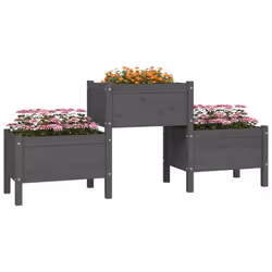 vidaXL Solid Wood Pine Planter Multi Colours 178.5x44x75 cm/245.5x44x75 cm - Grey, 178.5 x 44 x 75 cm