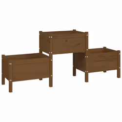 vidaXL Solid Wood Pine Planter Multi Colours 178.5x44x75 cm/245.5x44x75 cm - Honey brown, 178.5 x 44 x 75 cm