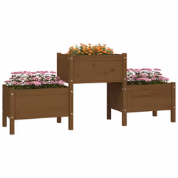 vidaXL Solid Wood Pine Planter Multi Colours 178.5x44x75 cm/245.5x44x75 cm - Honey brown, 178.5 x 44 x 75 cm