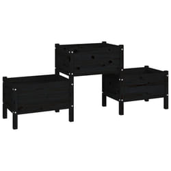 vidaXL Solid Wood Pine Planter Multi Colours 178.5x44x75 cm/245.5x44x75 cm - Black, 178.5 x 44 x 75 cm
