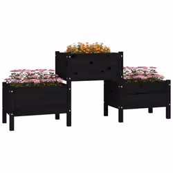 vidaXL Solid Wood Pine Planter Multi Colours 178.5x44x75 cm/245.5x44x75 cm - Black, 178.5 x 44 x 75 cm - Additional view 2