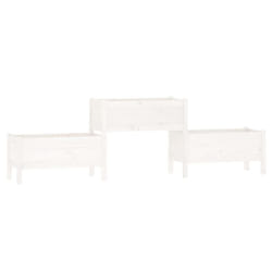 vidaXL Solid Wood Pine Planter Multi Colours 178.5x44x75 cm/245.5x44x75 cm - White, 245.5 x 44 x 75 cm